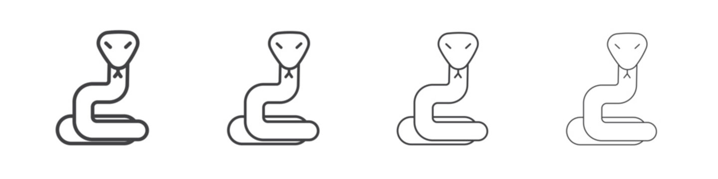 Snake icon symbol pictogram. outline black style