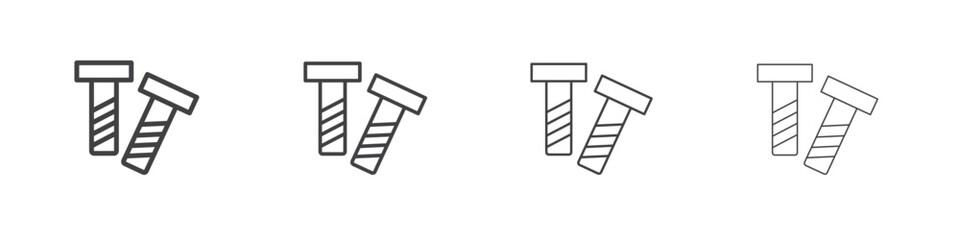 Screws icon symbol pictogram. outline black style