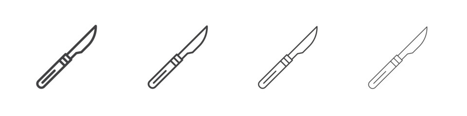 Scalpel icon symbol pictogram. outline black style