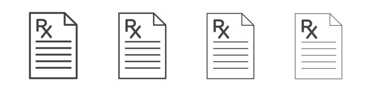 RX icon symbol pictogram. outline black style