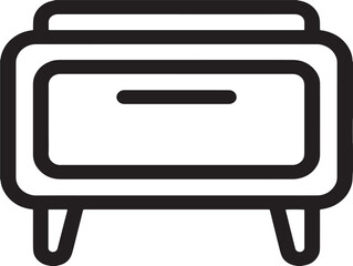 Sleek hutch concept in elegant clean vector two dimensional artwork