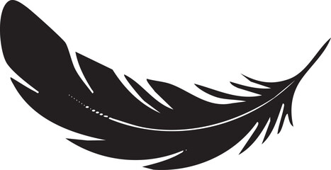 Elegant Black Feather Isolated on White Background Representing Freedom Grace Lightness and Artistic Expression for Design Projects