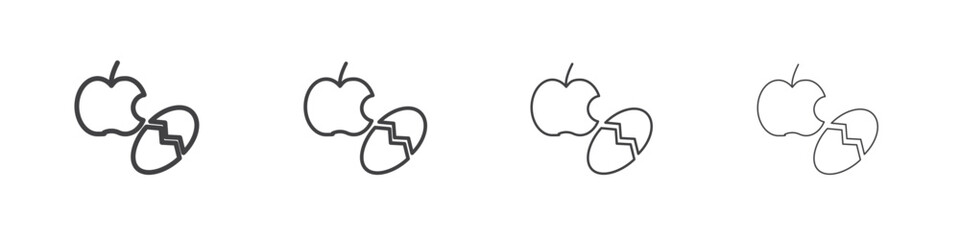 Organic waste icon symbol pictogram. outline black style