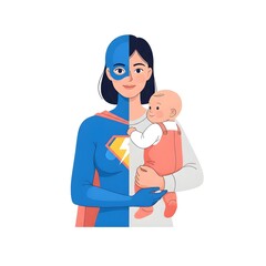 supermom and baby