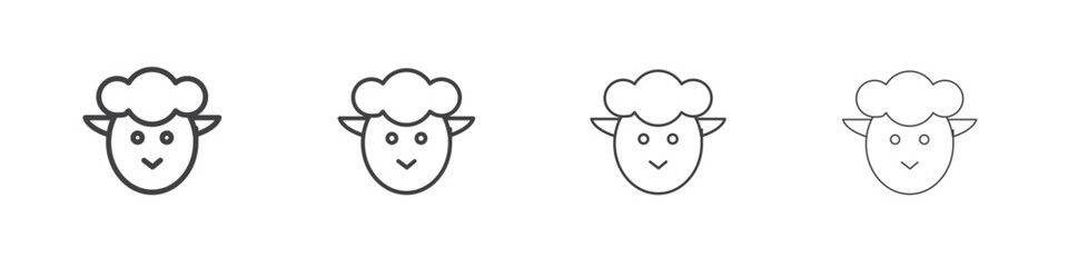Lamb icon symbol pictogram. outline black style