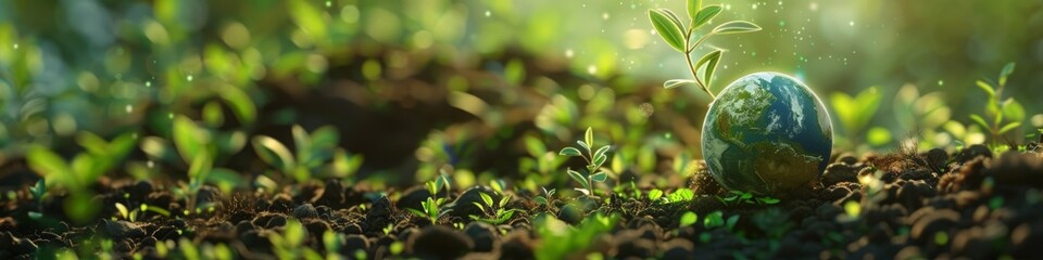 A Fresh Start A Sprout Emerges from the Earth, Hope for Environment