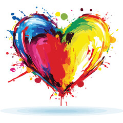 Vibrant Heart Painting for Valentine's Day