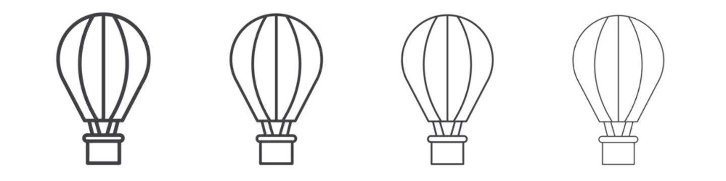 Hot air balloon icon symbol pictogram. outline black style