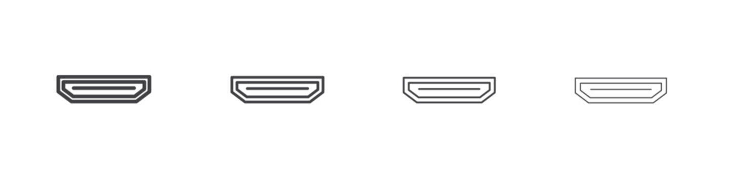 HDMI icon symbol pictogram. outline black style