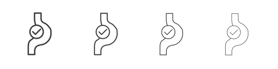 Good digestion icon symbol pictogram. outline black style