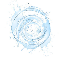 Fototapeta premium Water forming whirlpool on white background. Whirling fluid