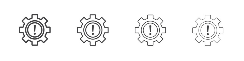 Failure icon symbol pictogram. outline black style