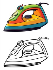 Colorful Cartoon Ironing Iron