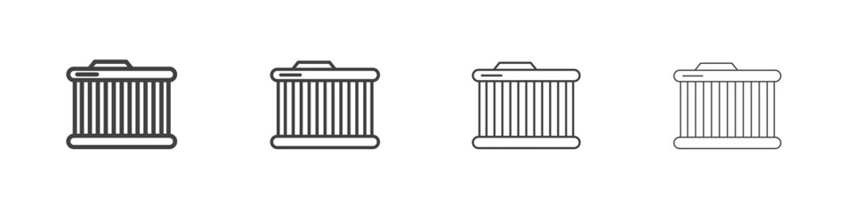 car radiator icon symbol pictogram. outline black style
