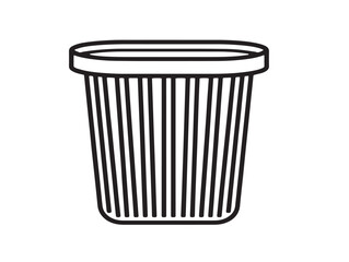 Minimal laundry hamper icon in clean outlined vector design