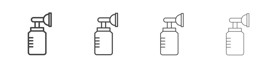 Breast pump icon symbol pictogram. outline black style