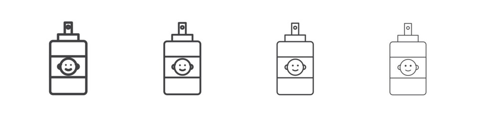 Obraz premium Baby shampoo icon symbol pictogram. outline black style