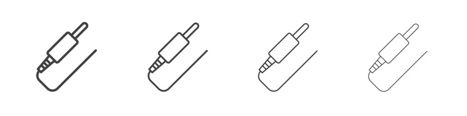 Audio jack icon symbol pictogram. outline black style