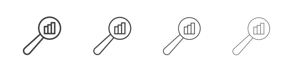 Analysis icon symbol pictogram. outline black style