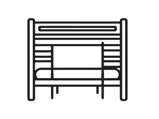 Modern loft bed illustration with stylish outlined vector art © Saad