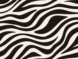 Bold Wavy Zebra Stripes Seamless Pattern.
