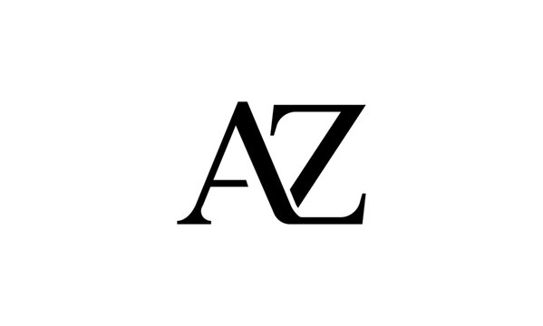 AZ initial letters, monogram logo