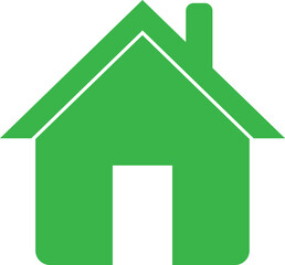 Green home icon isolated on white background . Eco house icon . Vector illustration