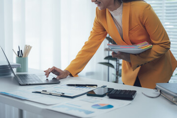 Planning analysis graph company finance strategy statistics success concept and planning for future in office room. financial accounting concept