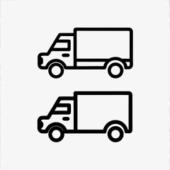 Fototapeta premium Set of transport and truck icons in vector illustration style