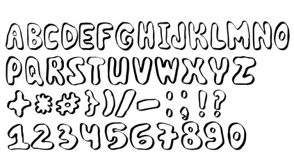 Grunge nostalgia  groove english alphabet pencil calligraphy doodle set. school marker font, letters in sketch. Hand drawn sketch style.