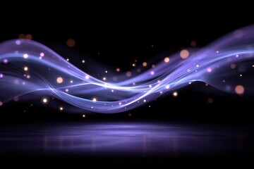 Obraz premium Flowing purple waves with glowing particles create a mesmerizing abstract design for digital art enthusiasts