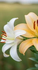 Fototapeta premium Close-up of two lilies