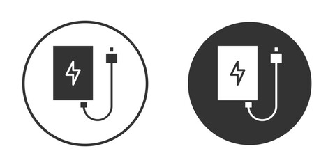 Power bank icons pack. vector glyph flat icons