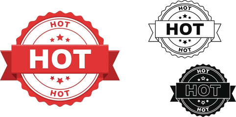 Obraz premium Download hot sale badge vector template design illustration