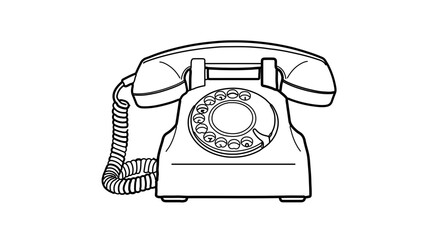 Vintage rotary dial telephone vector illustration for old phone communication and technology design icon 100