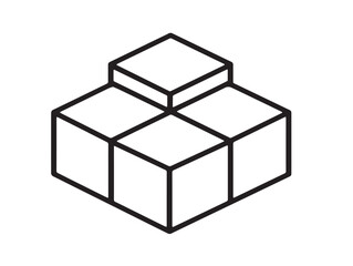 Decorative modular storage cubes icon in elegant clean vector art  