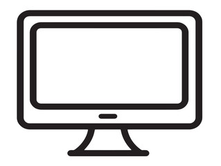 Modern monitor riser icon in sleek minimal vector line art  