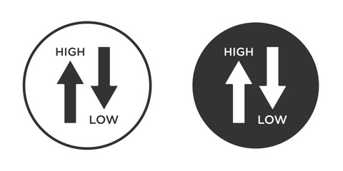 Low and high cholesterol icons pack. vector glyph flat icons