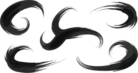 Obraz premium Abstract black brush strokes vector design element graphic