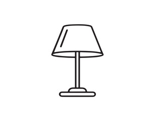 Obraz premium Elegant nightstand lamp icon in clean vector outline art