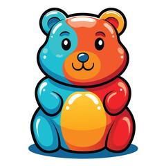 Obraz premium Colorful Candy Bear Vector Illustration