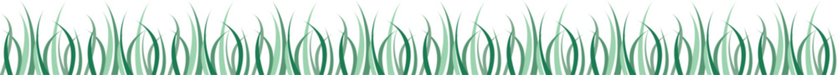 Seamless green grass border vector for landscaping, gardening, or nature-themed design. Realistic blades with clean edges on a white background. Ideal for spring, eco, or outdoor visuals.