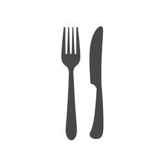 Cutlery set with fork and knife in minimalist design  