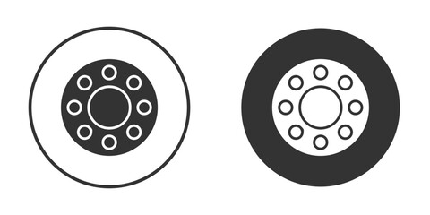 Car bearing icons pack. vector glyph flat icons
