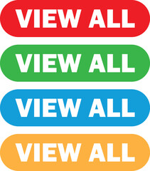 View all button icon set in four colors . View all web button icon . Vector
