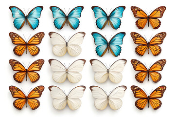 set of vector butterflies