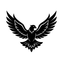 Silhouette a majestic eagle with wings spread wide bird flying