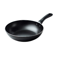 Dark gray, round, shallow pan with handle