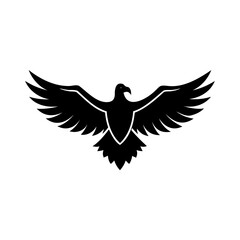 Silhouette a soaring eagle with outstretched wings sharp talons bird
