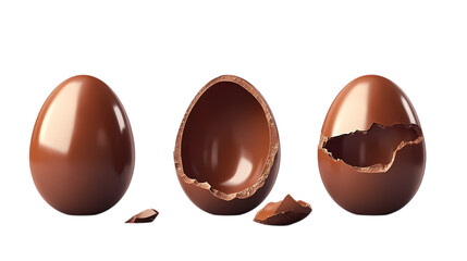 Obraz premium Tasty chocolate eggs isolated on transparent background
